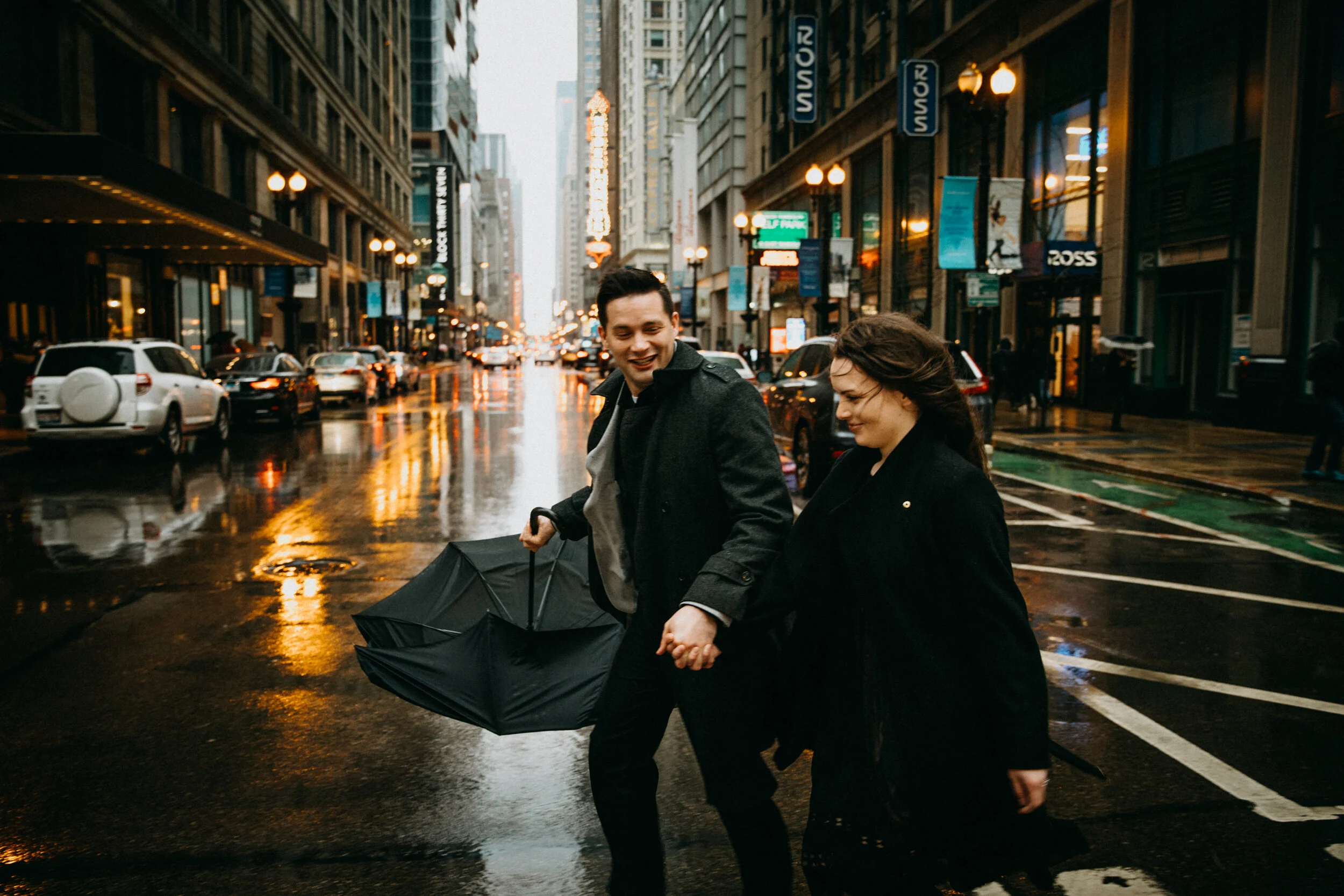 Rainy Chicago Engagement Session